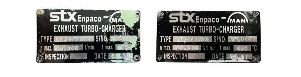 turbocharger-NR34/S103-SML0641_SML0952-NAMEPLATE